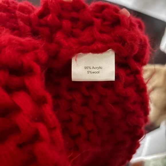 Cozy Red Open Front Knit Cardigan - Picture 2 of 7